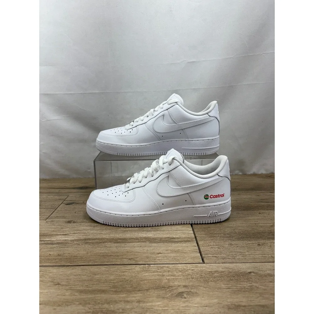 Nike Air Force 1 Low Castrol White Sneakers Casual Shoes‎ Size 10.5